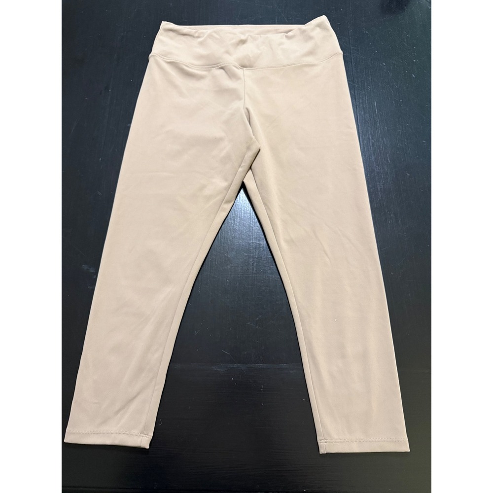 Express Womens Tan Beige High Waisted Cropped Leggings Size M Athleisure Yoga